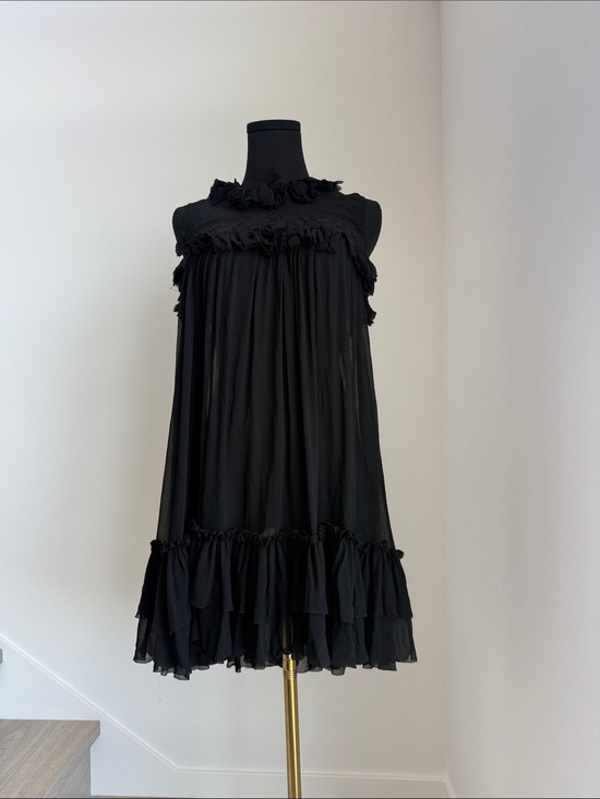 Dresses & Skirts - Black Ruffled Sleeveless Mini Dress